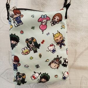 Hello Kitty Kids Crossbody Bag with Cartoon Characters - Multicolor